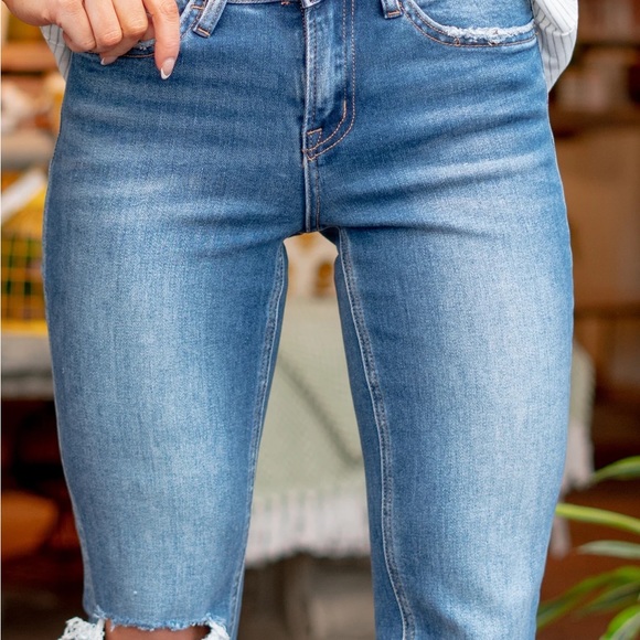VERVET By Flying Monkey Mid Rise Carlene Straight Jeans - Picture 4 of 11